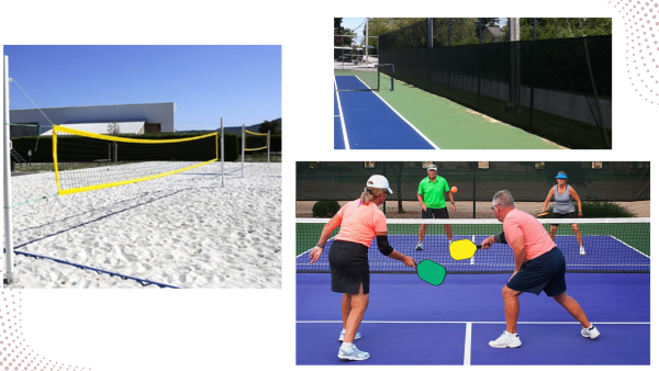 Terrains de volleyball de plage avec parc d’exercices et amélioration des terrains de Pickleball